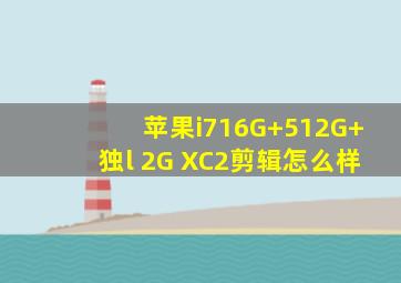 苹果i716G+512G+独l 2G XC2剪辑怎么样